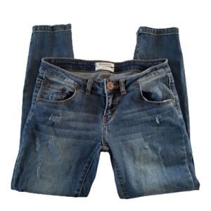 Firebird II One x One Teaspoon Distressed Fitted Leg Ankle Zip Jeans